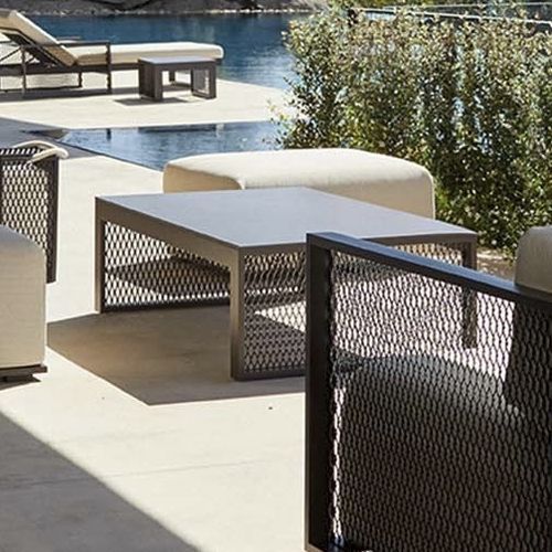 Contemporary coffee table - THE FACTORY - VONDOM - aluminum / wire mesh / aluminum base