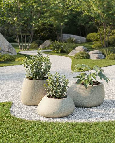 Polyethylene planter - STONES - VONDOM - 100% recyclable / high / illuminated