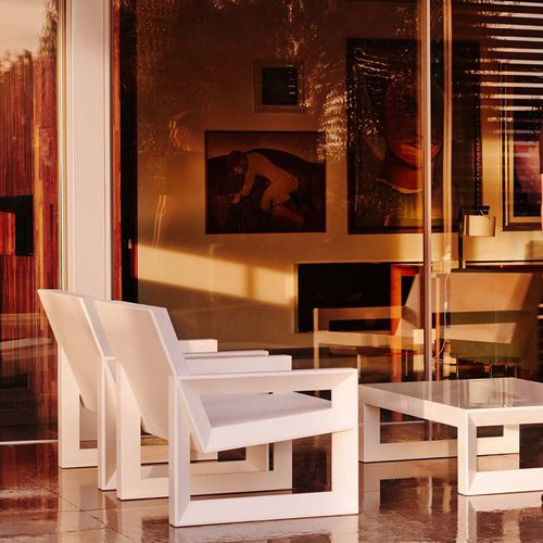 Contemporary armchair - FRAME - VONDOM - polyethylene / stackable / 100% recyclable