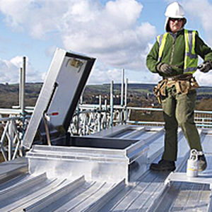 Rooftop hatch - S-50TB - Bilco UK - square / aluminum / with ladder