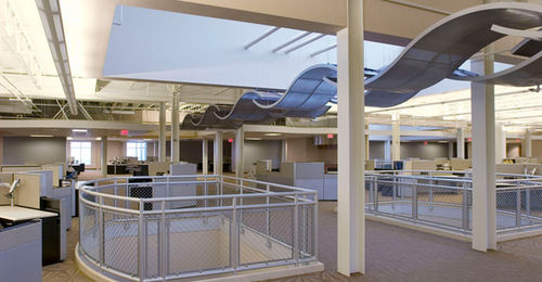 Laminated glass panel - METALSCAPES™ - CHICAGO METALLIC CORPORATION - translucent / for facade / curved