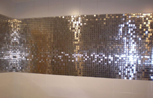 Stainless steel mosaic tile - BIG SQUARE  HL - The Inox in Color - satin / indoor / wall
