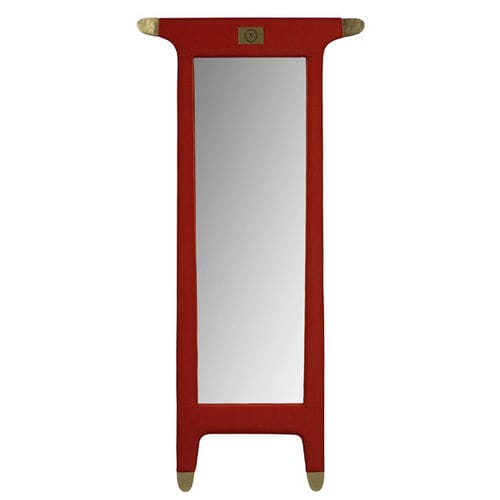 Free-standing mirror - IMAGINE - KÄLLEMO - contemporary / rectangular / leather