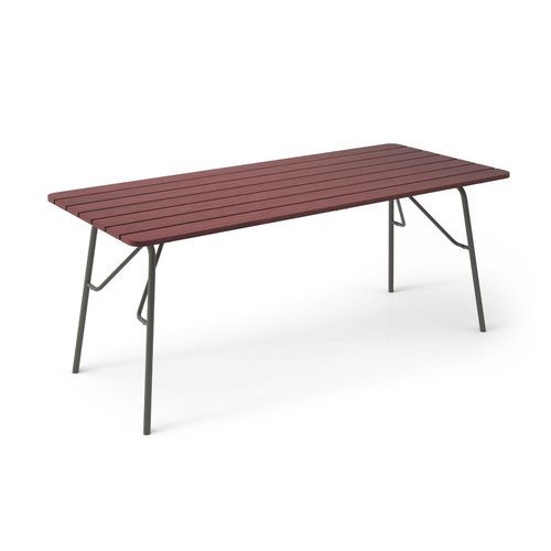 Contemporary dining table - Rousseau - NOLA INDUSTRIER - oak / powder-coated steel base / rectangular