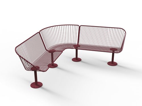 Contemporary public bench - Korg - NOLA INDUSTRIER - powder-coated steel / zinc / leather