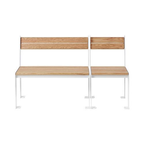 Contemporary public bench - HighSofa - NOLA INDUSTRIER - oak / powder-coated steel / zinc