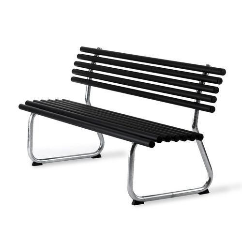 Contemporary public bench - Goal - NOLA INDUSTRIER - pine / steel / with backrest
