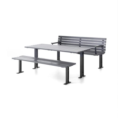 Contemporary table and bench set - Kajen Furniture Group - NOLA INDUSTRIER - oak / pine / steel