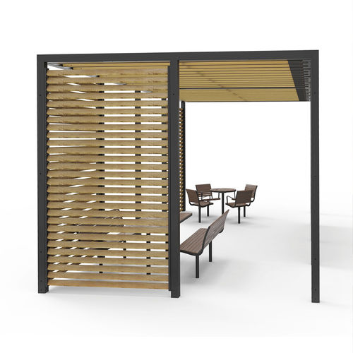Self-supporting pergola - Terrass - NOLA INDUSTRIER - oak / steel / wooden canopy