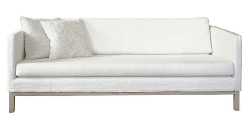Contemporary sofa - KARIN  - OLBY DESIGN - linen / white / 3-seater