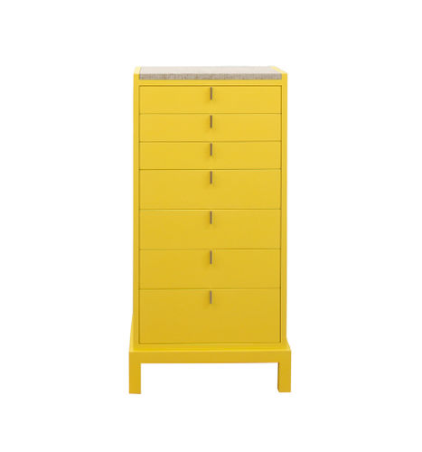Contemporary chiffonier - SEVEN - OLBY DESIGN - lacquered wood / yellow