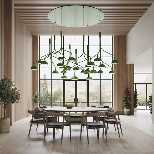 Modern ceiling light - CURVE CLUSTER METAL - ZERO - circular / curved / metal