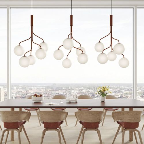 Contemporary chandelier - CURVE CLUSTER XL - ZERO - metal / glass / 5 light