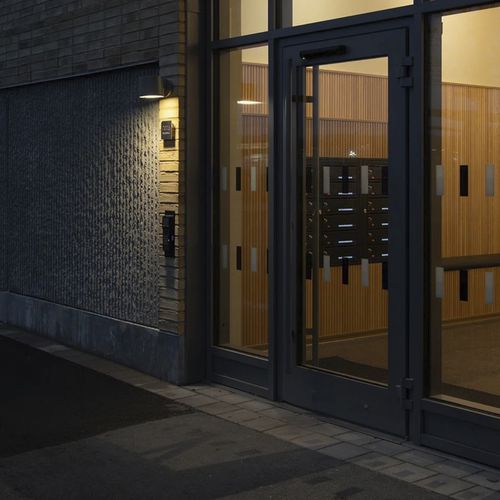 Contemporary wall light - PLANT  - ZERO - outdoor / tempered glass facing / metal