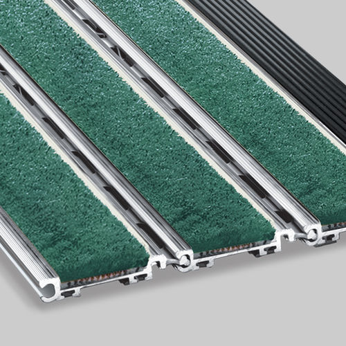 Commercial entrance mat - M2 - CS - Construction Specialties - aluminum / dust control / with profiles