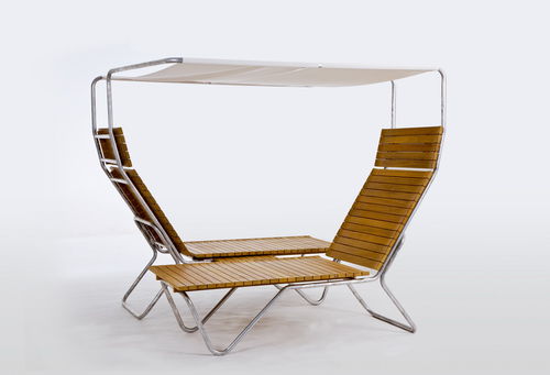 Contemporary sun lounger - UNI  - Deesawat Industries - wooden / garden / canopy