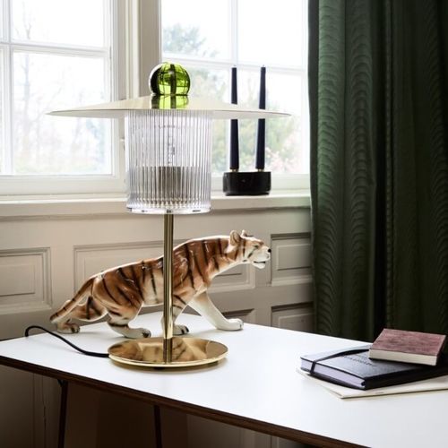 Table lamp - BALL ON TOP - Design By Us - desk / metal / blown glass