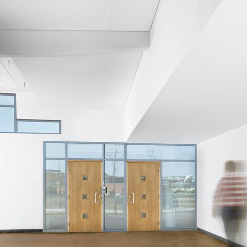 Glass wool suspended ceiling - FOCUS™ FIXIFORM E - Saint-Gobain Ecophon - tile / for office / for entryways