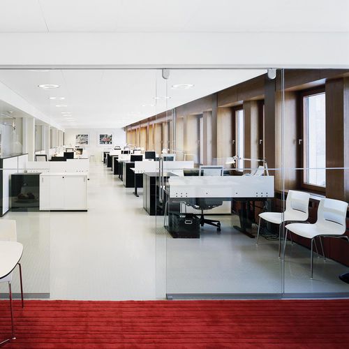 Glass wool suspended ceiling - COMBISON™ DUO E - Saint-Gobain Ecophon - tile / for office / indoor