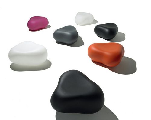 Contemporary pouf - PEBBLE - Feek - plastic / for public space / by Karim Rashid