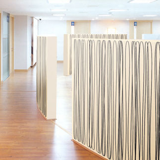 Fabric room divider - NICE AND PROPER - tela-design - commercial / free-standing / indoor