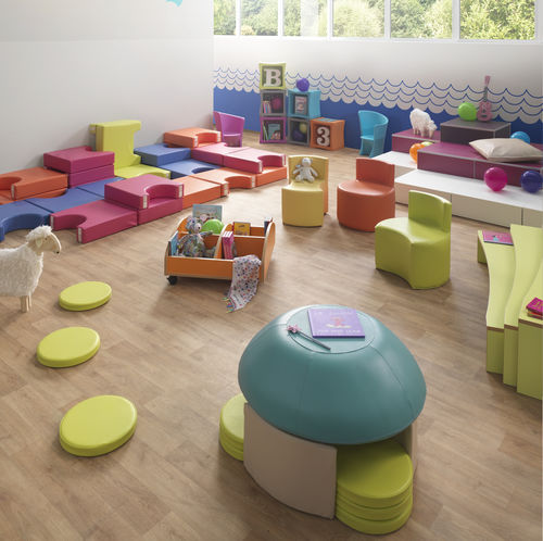 Contemporary pouf - DOUM DOUM - DPC - polyurethane foam / modular / kindergarten