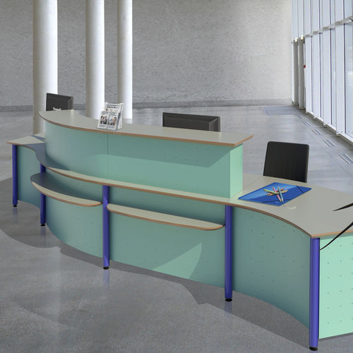 Modular reception desk - OCEANE - DPC - semicircular / laminate / metal