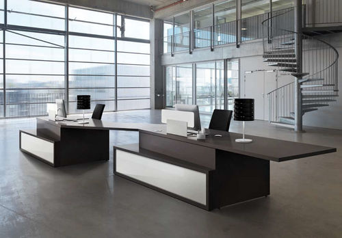 Modular reception desk - ASYMA - DPC - laminate / polymethacrylate