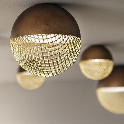 Contemporary ceiling light - IGLÙ - Masiero - spherical / metal / painted metal