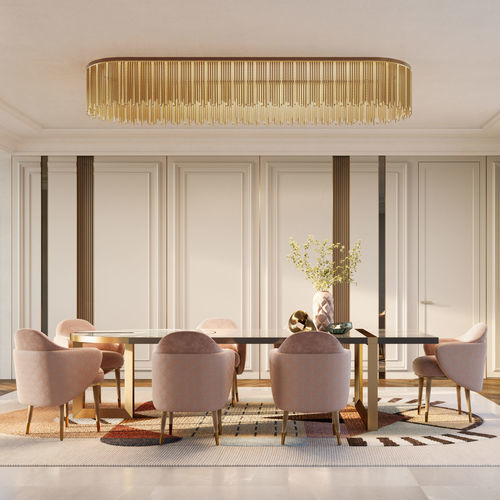 Contemporary chandelier - LUSTRALIS O4 SNG - Masiero - glass / borosilicate glass / metal