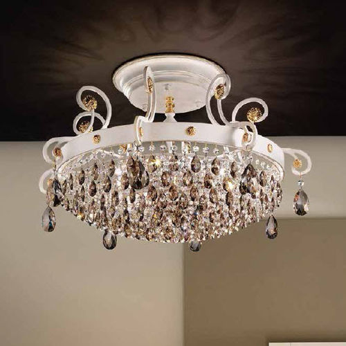 Classic Ceiling Light Allure Pl8 Masiero Round Swarovski Crystal Brass Classic Ceiling Light Allure Pl8, Swarovski Crystal Classic Chandelier Light In Golden Brown