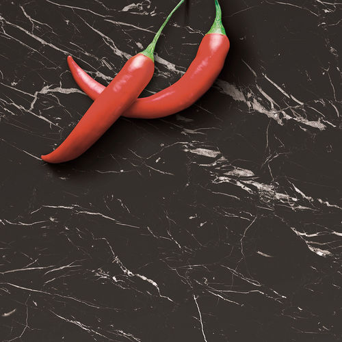 Porcelain stoneware countertop - CONCERTO - Levantina - black / heat-resistant