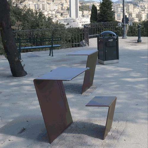 Contemporary table and chair set - INFO POINT - Euroform K. Winkler GmbH - outdoor / sheet steel / galvanised steel