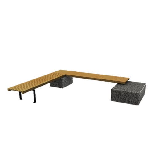 Contemporary public bench - LINEA - Euroform K. Winkler GmbH - hardwood / galvanised steel / without backrest