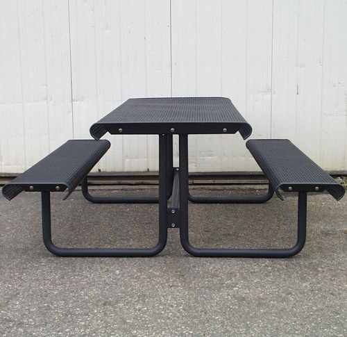 Contemporary table and bench set - PLUTO - Euroform K. Winkler GmbH - galvanised steel / outdoor / for public space