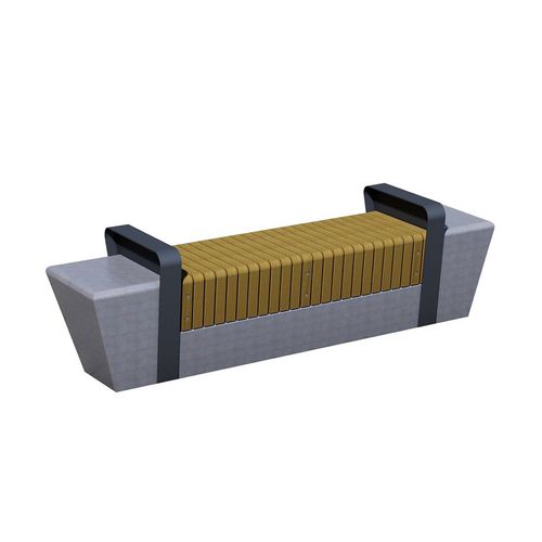 Contemporary public bench - ASHINGTON S - Euroform K. Winkler GmbH - wooden / concrete / without backrest