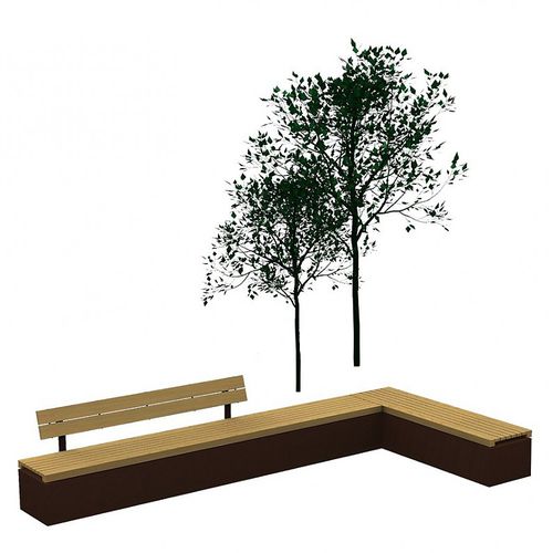 Contemporary public bench - VENEZIA - Euroform K. Winkler GmbH - hardwood / with backrest / without armrests