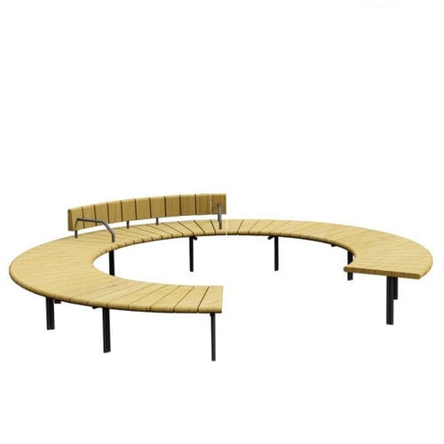 Contemporary public bench - VERONA - Euroform K. Winkler GmbH - hardwood / metal / with backrest