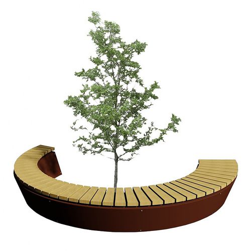 Contemporary public bench - FIRENZE - Euroform K. Winkler GmbH - hardwood / without backrest / without armrests