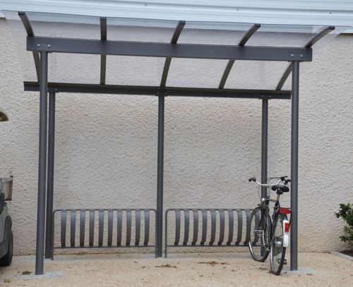 Polycarbonate canopy cycle shelter - COMBI BIKE - Euroform K. Winkler GmbH - galvanised steel / for public space / for urban areas