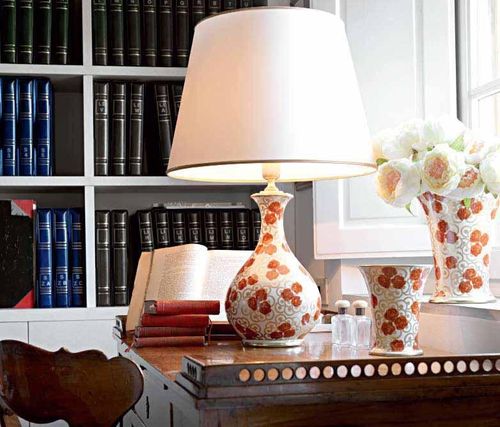Table lamp - ROSE ROSSE - Le Porcellane - fabric / porcelain / traditional