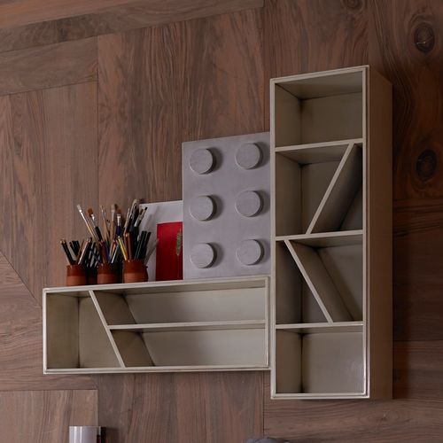 wooden lego shelf