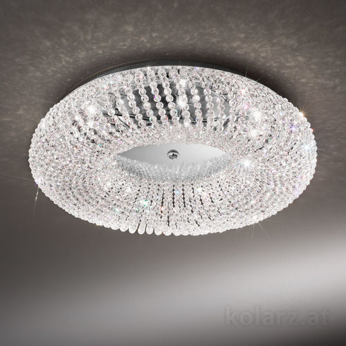 Contemporary ceiling light - CARLA - Kolarz - round / crystal / LED
