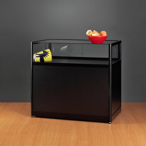 Contemporary display case - 1000 WITH STORAGE - SDB Vitrinebouw BV - glass / aluminum / illuminated