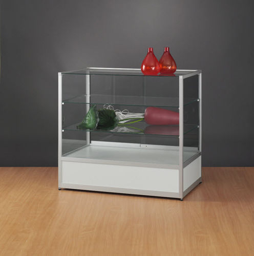 Contemporary display case - MTC951 1000 WITH PLINTH - SDB Vitrinebouw BV - glass / wooden / anodized aluminum