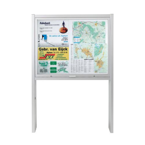 Wall-mounted display panel - 1553 16xA4 DIN A0 - SDB Vitrinebouw BV - outdoor / magnetic / glass