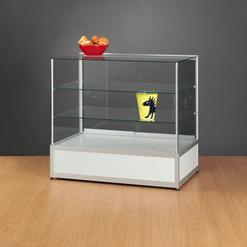 Contemporary display case - MTC952 1000 WITH PLINTH - SDB Vitrinebouw BV - glass / wooden / anodized aluminum