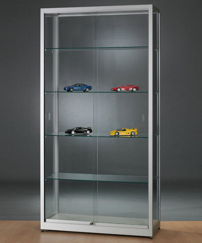 Contemporary display case - WME 1000  - SDB Vitrinebouw BV - glass / wooden / anodized aluminum