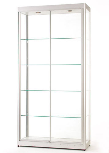 Contemporary display case - 315 1000 WITH SECURITY PROFILES - SDB Vitrinebouw BV - glass / wooden / anodized aluminum