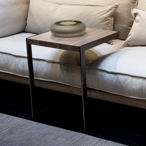 Contemporary side table - MANTOVA - Linteloo - plywood / birch / steel base